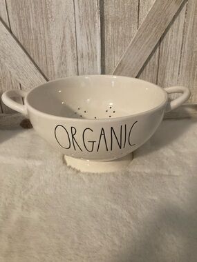 Rae Dunn Ceramic 'ORGANIC' Colander with Handles